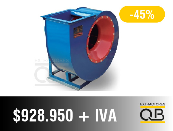 Extractor centrifugo 4-72 4A 380V 5.5 kw. 2900 rpm 4012-7419 m3h. 132-201 mmcda