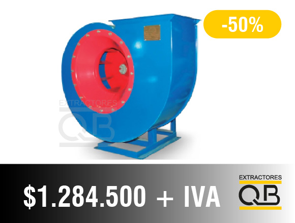 Extractor centrifugo 4-72 7.1 380V 11 kw. 1450 rpm. 12600-20500 m3h. 160-110 mmc