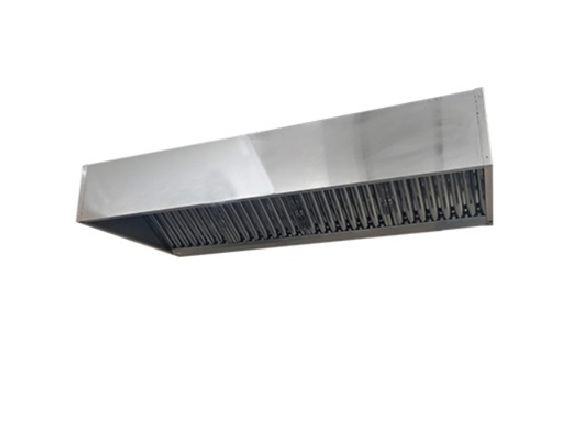 Campana Profesional Ac. Inox. Range QB 1010. 1x1 metro x 35 cm 1.28 mm esp.