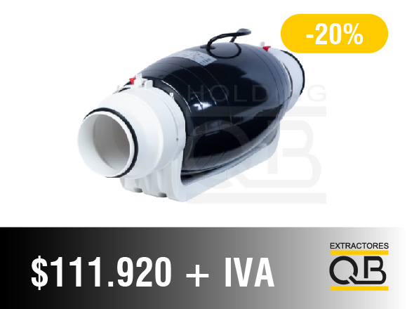 Extractor Ultra silent HDD 125 Mix Vent Silent 220 v. 33watts. 2250rpm. 284 m3h. Ducto 120 mm Ø o 5