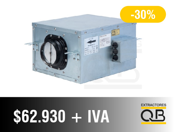 Caja Acustica centrifuga HCC-100P 220 volt. 25 W. 180 m3h. 16 mmcda. 29 dBA. Ducto 4